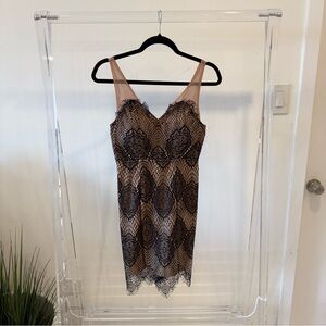 Chic Black Lace Overlay Mini Dress